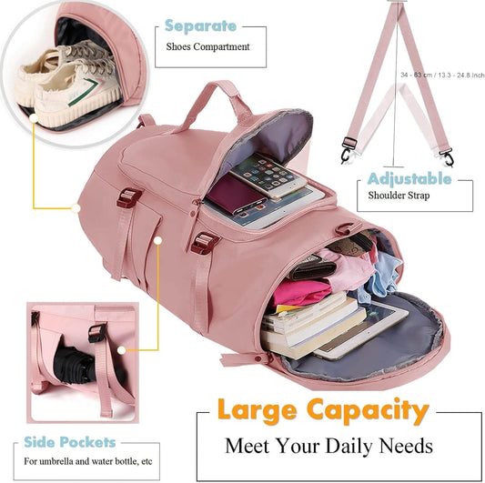 🎒 Multi-Functional Expandable Travel Backpack with Shoe Compartment