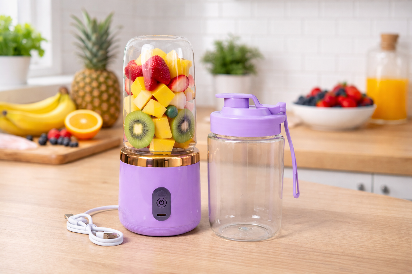 Portable USB Rechargeable Juicer Blender – Mini Smoothie Maker for Travel, Gym & Home