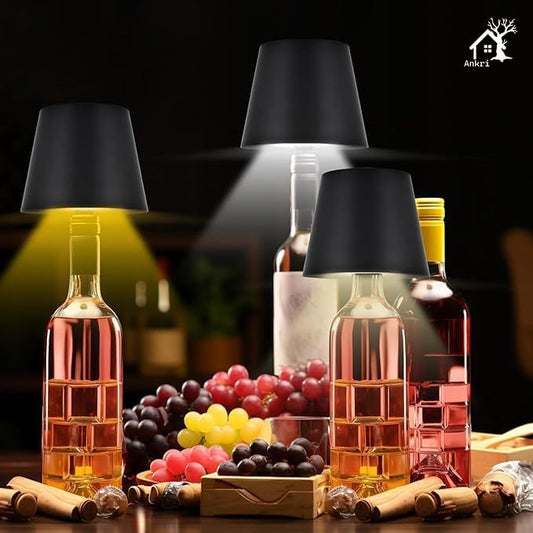 Rechargeable Bottle Lamp Shade – 3 Light Modes | Touch Control | USB Powered