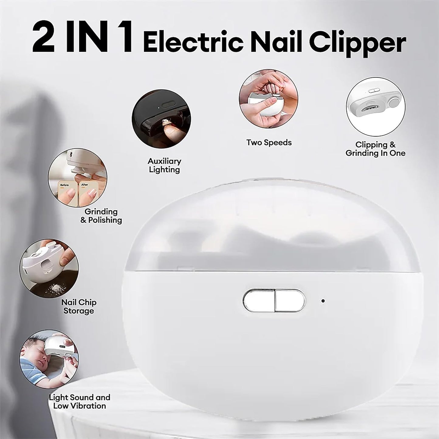 Portable Electric Nail Cleaner & Polisher – Quick Shine Nail Care Tool