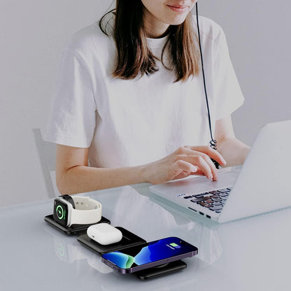 3-in-1 Wireless Charging Station – Fast Charging Dock for Phone, Smartwatch & Earbuds