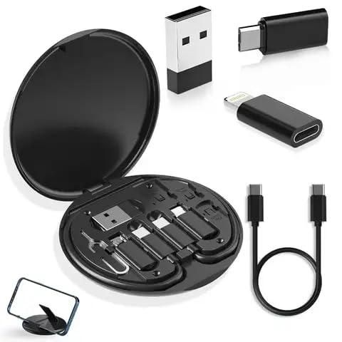 6-in-1 Universal USB Charging Cable Kit – Multi Connector Travel Charging Set with Storage Case