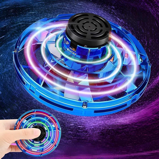 360° Rotating LED Flying Disc Toy – USB Rechargeable Light-Up Spinner