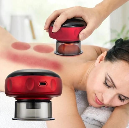 Electric Vacuum Cupping Massager with Heat – Deep Muscle Pain Relief & Blood Circulation Therapy Device