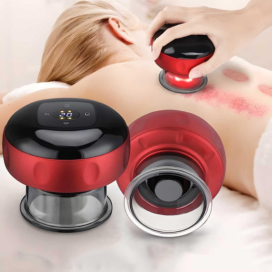 Electric Vacuum Cupping Massager with Heat – Deep Muscle Pain Relief & Blood Circulation Therapy Device