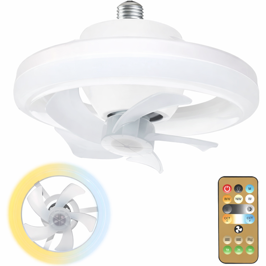 Smart LED Ceiling Fan Light with Remote – Ultra Silent | 3 Fan Speeds | Dimmable Light | Easy Install