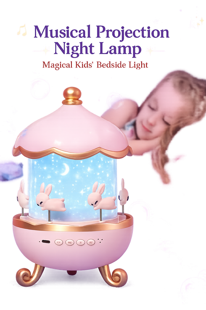 Musical Projection Night Lamp – Warm LED Light | Kids Room & Home Décor