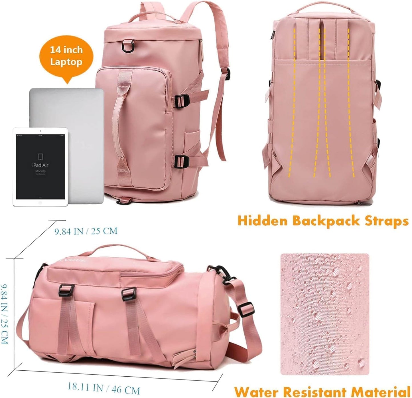 🎒 Multi-Functional Expandable Travel Backpack with Shoe Compartment