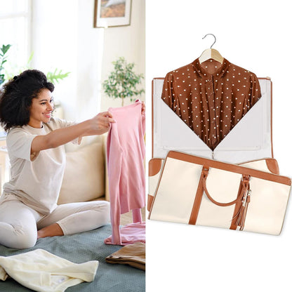 Luxury Maternity & Travel Diaper Bag – Waterproof Large Capacity Tote with Shoulder Strap (Beige & Brown)