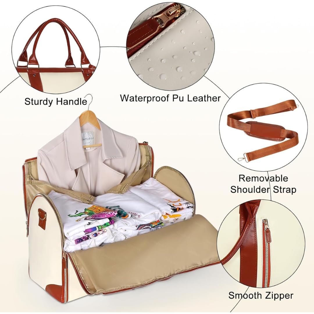 Luxury Maternity & Travel Diaper Bag – Waterproof Large Capacity Tote with Shoulder Strap (Beige & Brown)