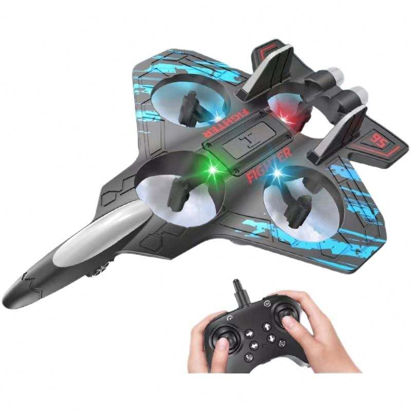 RC Fighter Jet Drone with Remote Control – 360° Stunts & LED Lights
