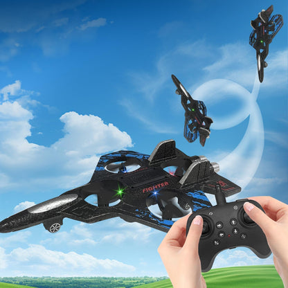 RC Fighter Jet Drone with Remote Control – 360° Stunts & LED Lights