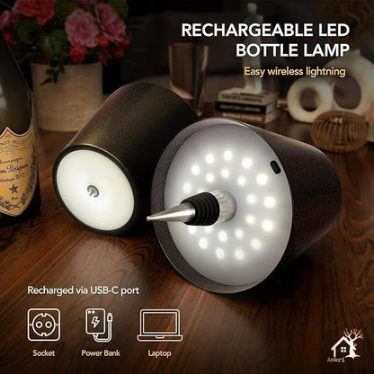 Rechargeable Bottle Lamp Shade – 3 Light Modes | Touch Control | USB Powered
