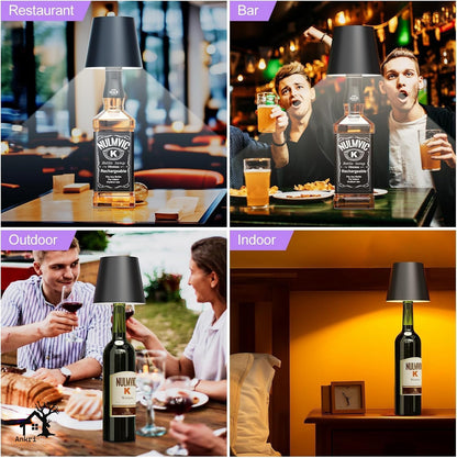 Rechargeable Bottle Lamp Shade – 3 Light Modes | Touch Control | USB Powered