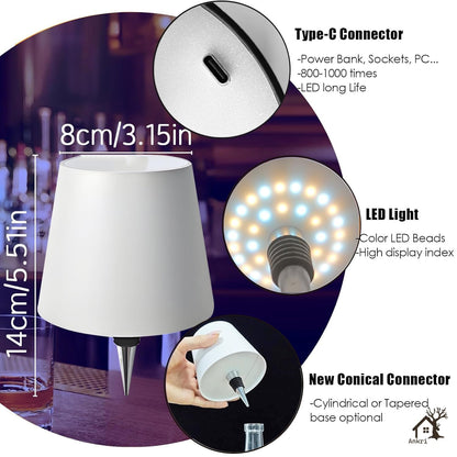 Rechargeable Bottle Lamp Shade – 3 Light Modes | Touch Control | USB Powered