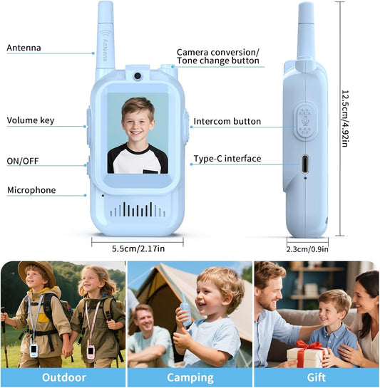 Kids Video Walkie Talkie with Camera – Rechargeable Two Way Video Calling Toy for Boys & Girls | Long Range Communication Educational Toy