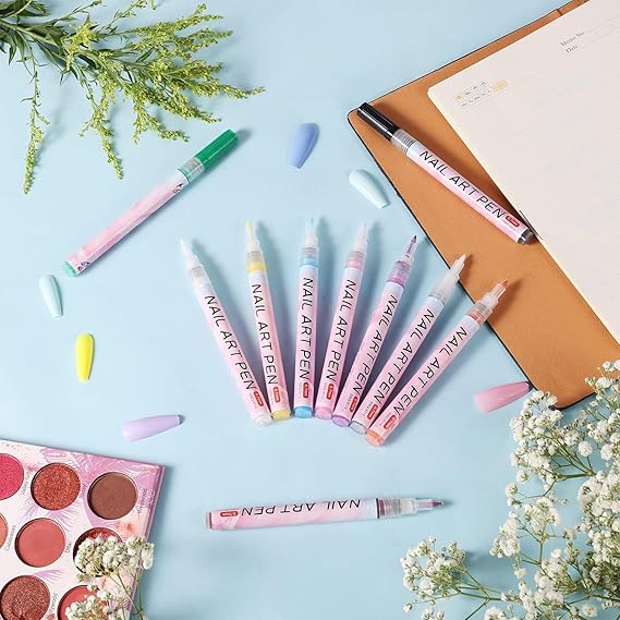 Nail Art Marker Pens Set (12 Colors) – Quick-Dry, Water-Based & Easy Nail Design Tool