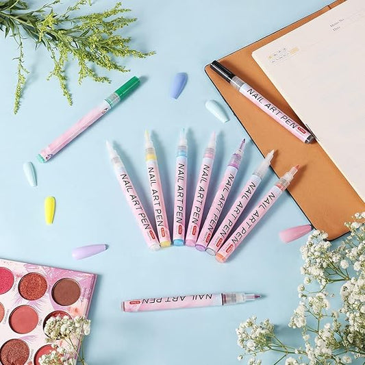 Nail Art Marker Pens Set (12 Colors) – Quick-Dry, Water-Based & Easy Nail Design Tool