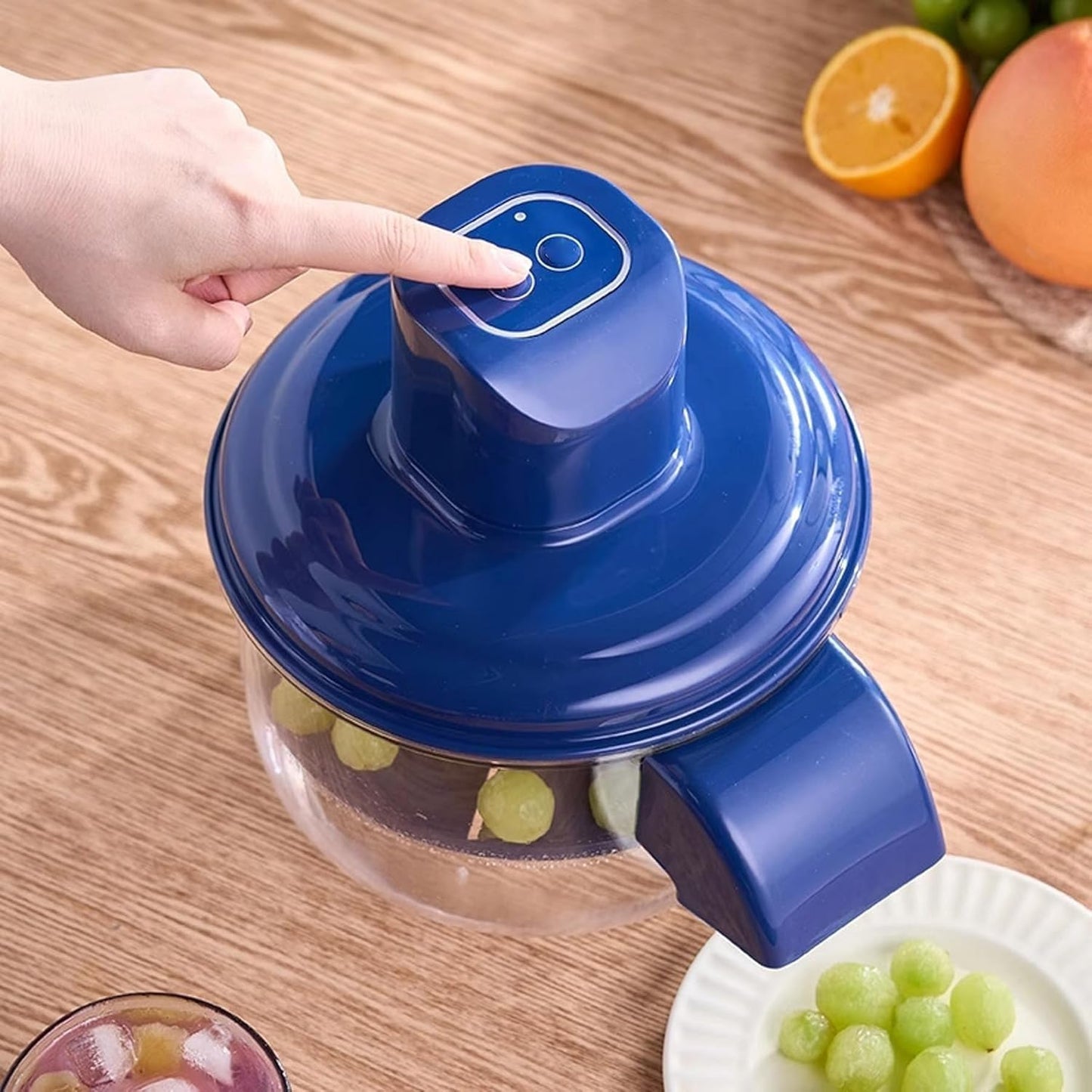 Manual Hand-Press Food Chopper with Transparent Bowl – Quick & Effortless Kitchen Prep