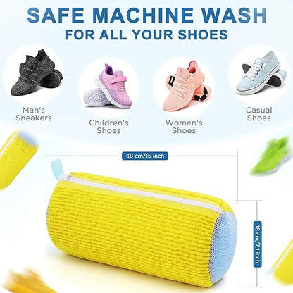 Washing Machine Shoe Cleaning Bag – Reusable Zippered Shoe Wash & Dry Protector