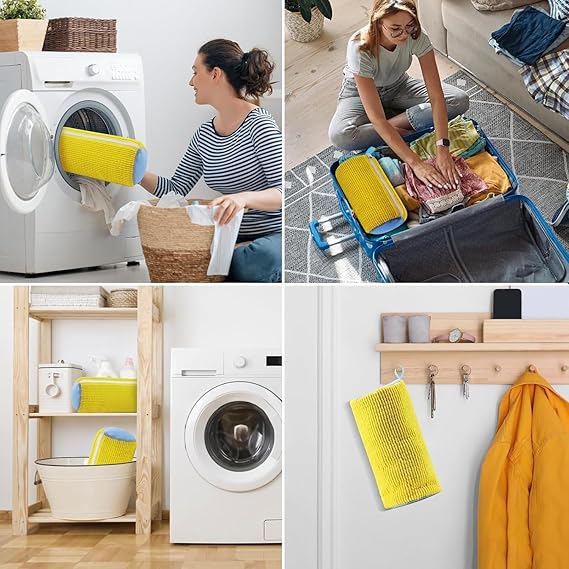 Washing Machine Shoe Cleaning Bag – Reusable Zippered Shoe Wash & Dry Protector